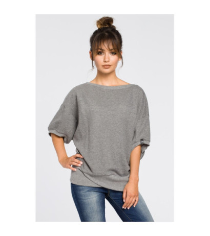 B048 Oversize blouse with kimono sleeves - gray