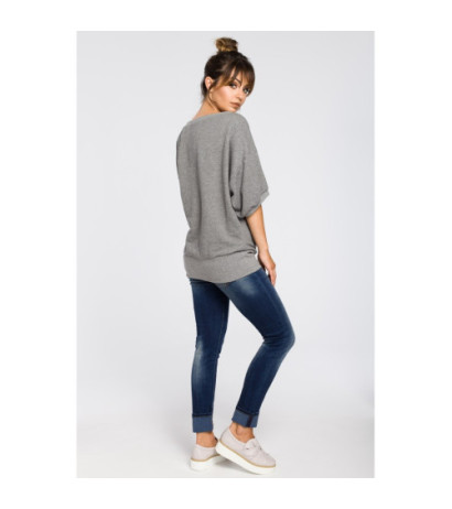 B048 Oversize blouse with kimono sleeves - gray