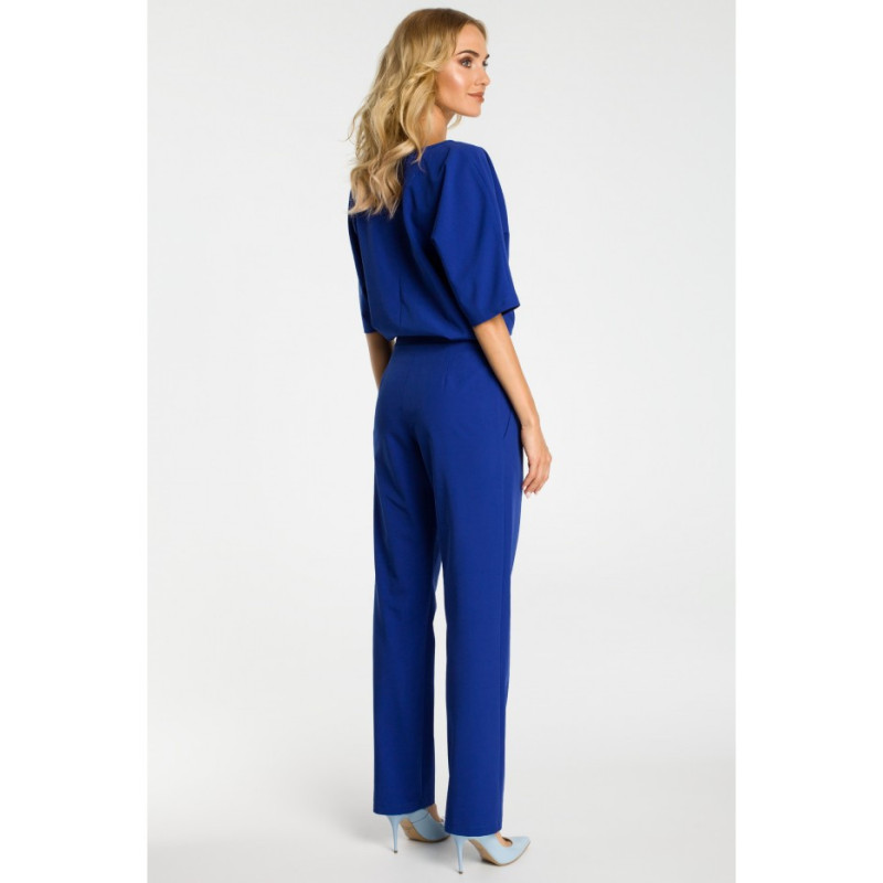 M334 Jumpsuit ar vaļēju augšdaļu - rudzupuķu zils