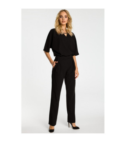 M334 Jumpsuit ar vaļēju augšdaļu - melns