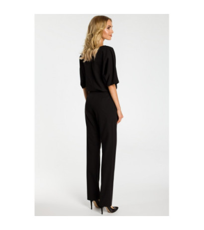 M334 Jumpsuit ar vaļēju augšdaļu - melns