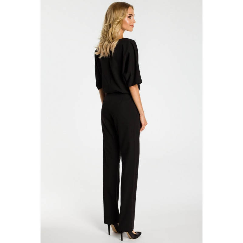 M334 Jumpsuit ar vaļēju augšdaļu - melns