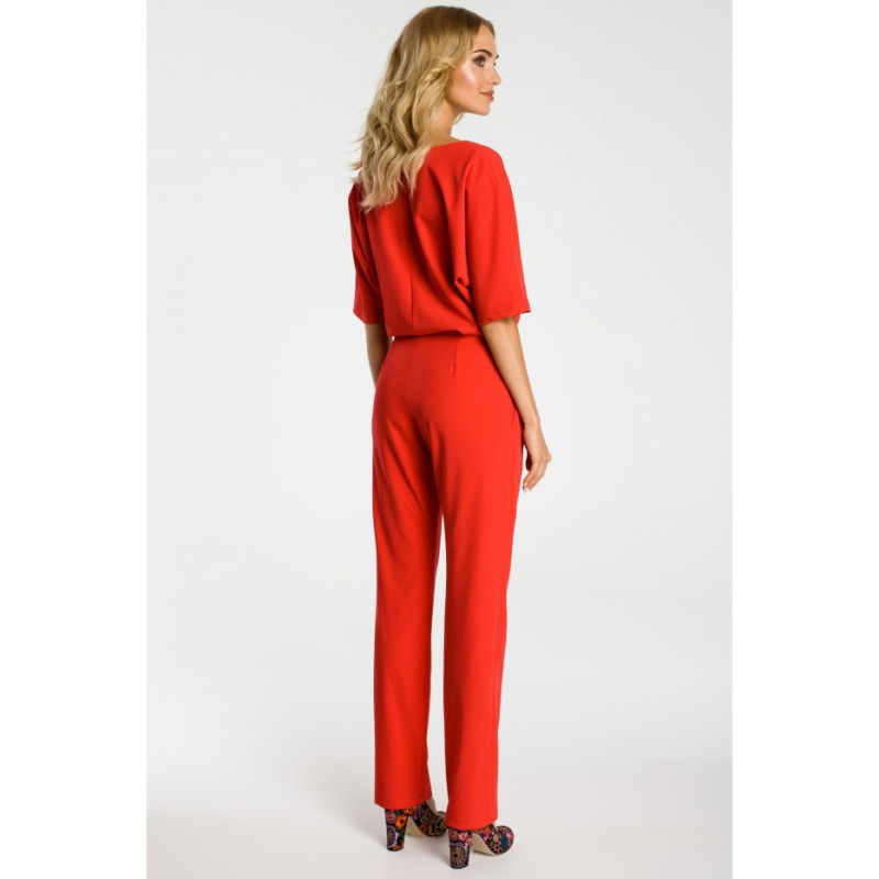 M334 Jumpsuit ar vaļēju augumu - sarkans