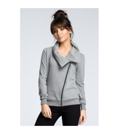 B071 Sweatshirt with diagonal zipper - gray