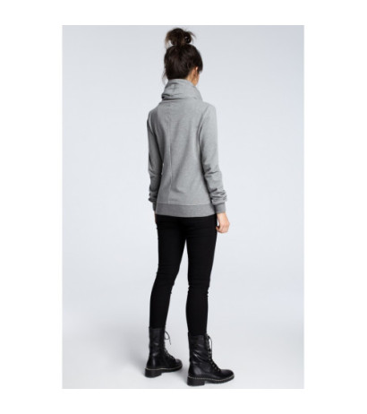 B071 Sweatshirt with diagonal zipper - gray