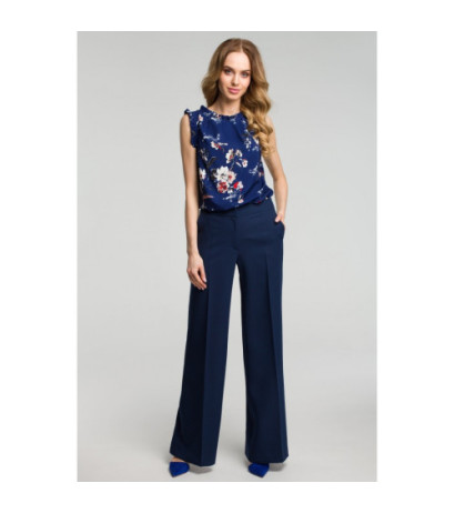 M378 Pants with wide legs - navy blue