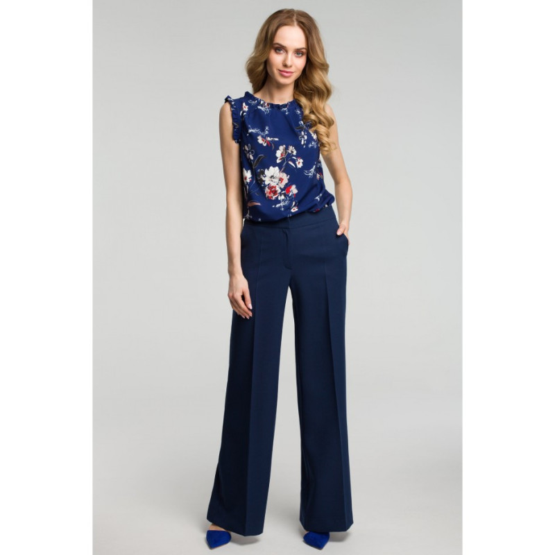 M378 Pants with wide legs - navy blue