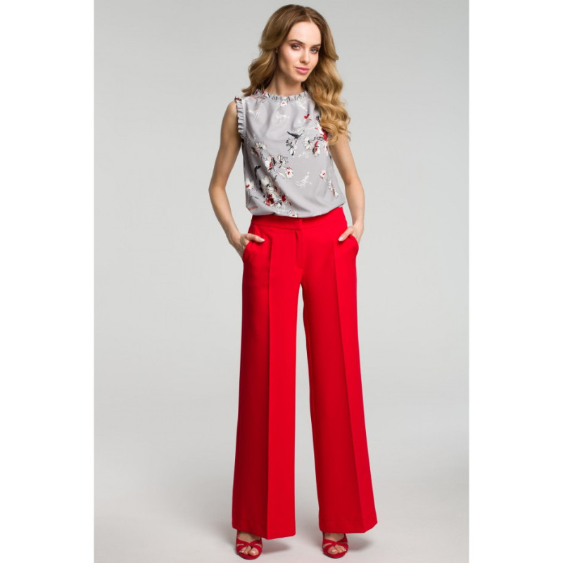 M378 Pants with wide legs - red