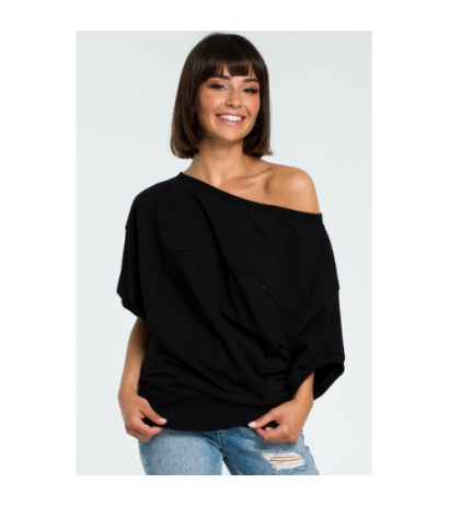 B079 Oversize sweatshirt with kimono sleeves - black