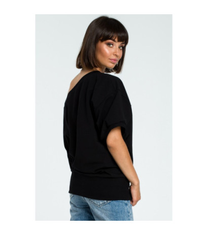 B079 Oversize sweatshirt with kimono sleeves - black