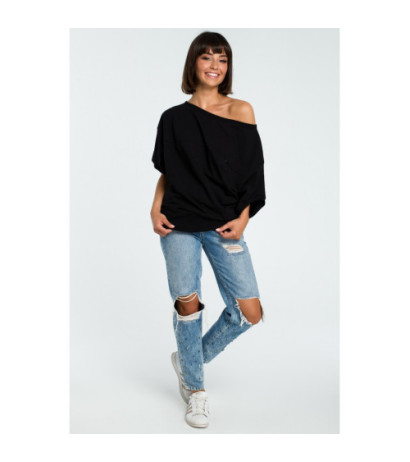 B079 Oversize sweatshirt with kimono sleeves - black