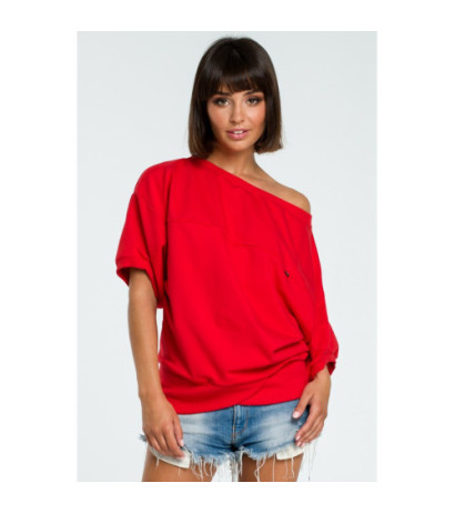 B079 Oversize sweatshirt with kimono sleeves - red