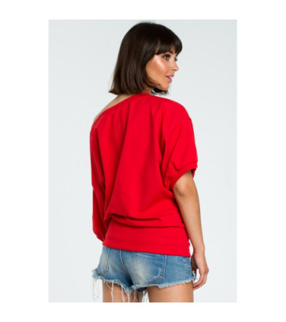 B079 Oversize sweatshirt with kimono sleeves - red