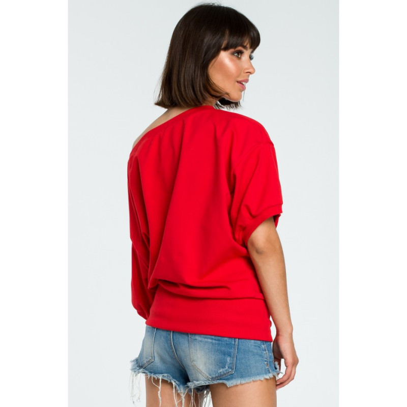 B079 Oversize sweatshirt with kimono sleeves - red