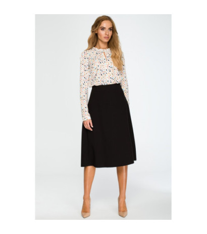 S133 Flared midi skirt - black