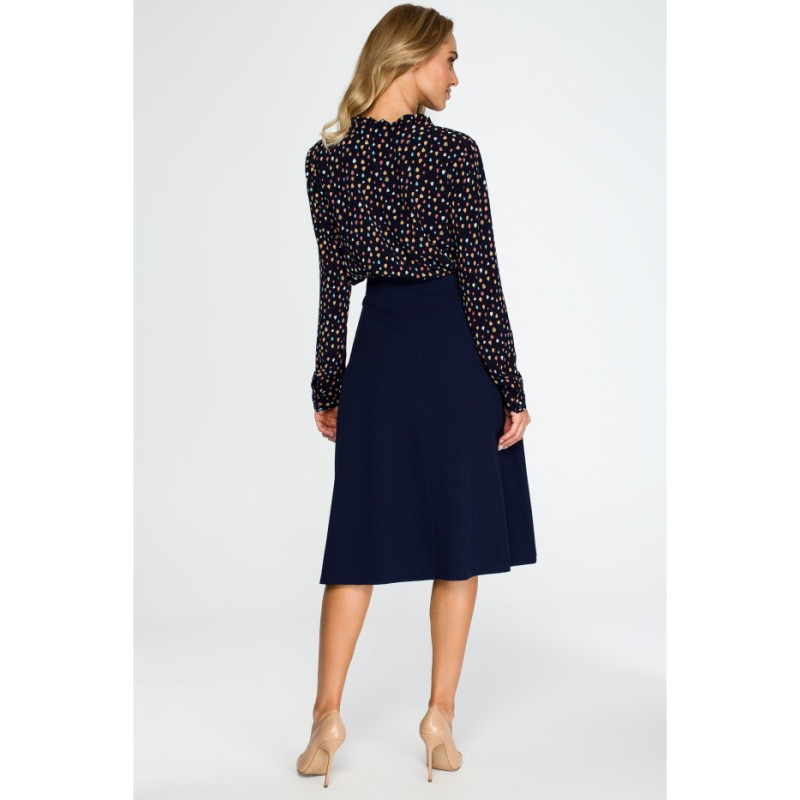 S133 Flared midi skirt - navy blue