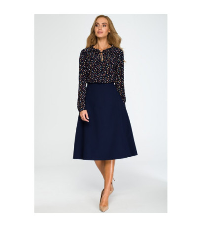 S133 Flared midi skirt - navy blue