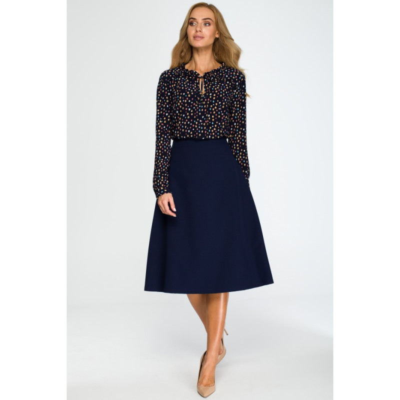 S133 Flared midi skirt - navy blue