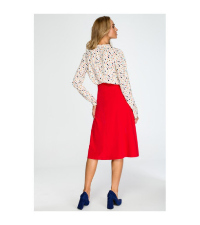 S133 Flared midi skirt - red