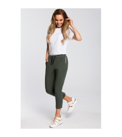 M411 7/8 length cigarette pants - military green