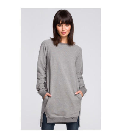 B101 Blouse - tunic with side slits - gray