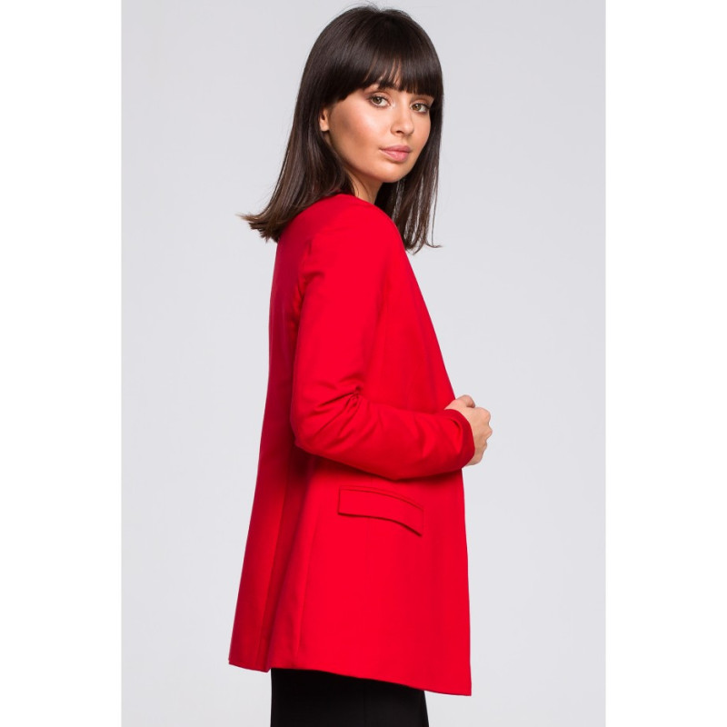 B102 Unbuttoned knitted jacket - red