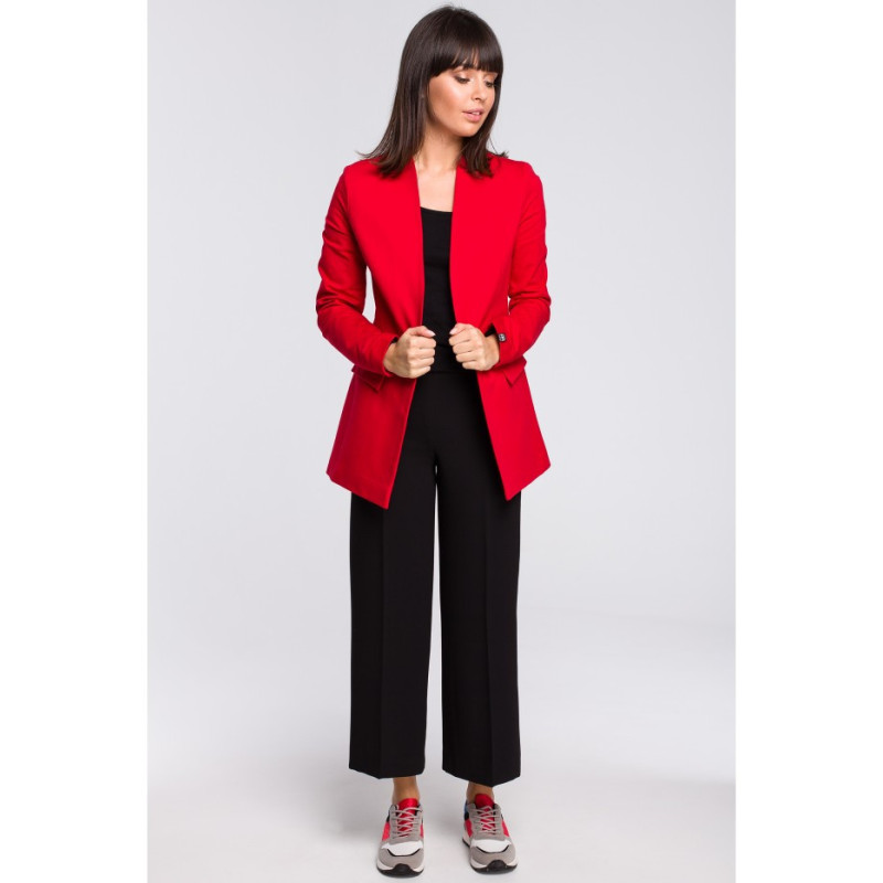 B102 Unbuttoned knitted jacket - red