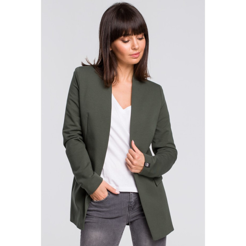 B102 Unbuttoned knitted jacket - military-green