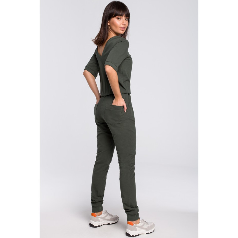 B104 Jumpsuit with back neckline - military-green