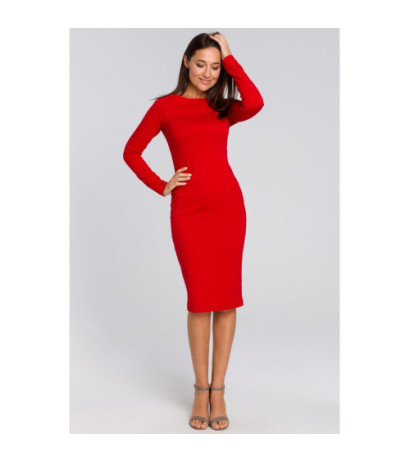 S152 Fitted pencil dress - red