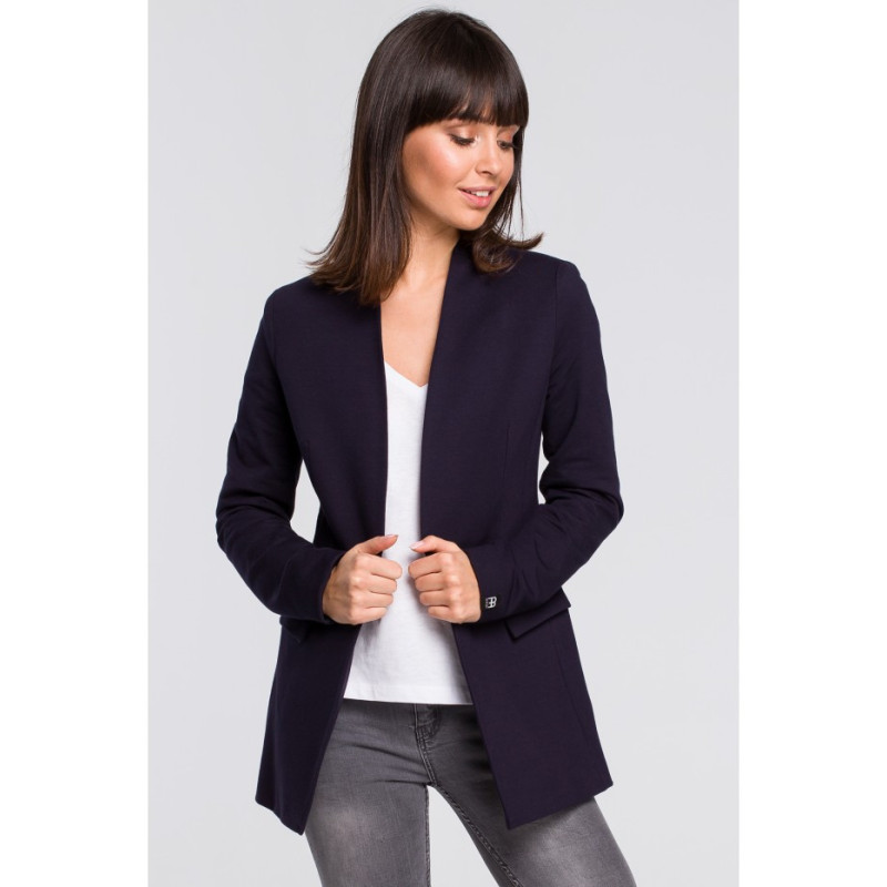 B102 Unbuttoned knitted jacket - navy blue