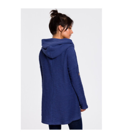 B131 Sweatshirt with wide collar and hood - indigo