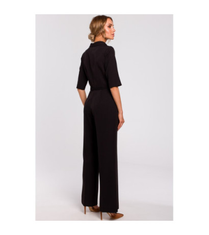 M463 Jumpsuit with stand-up collar - black