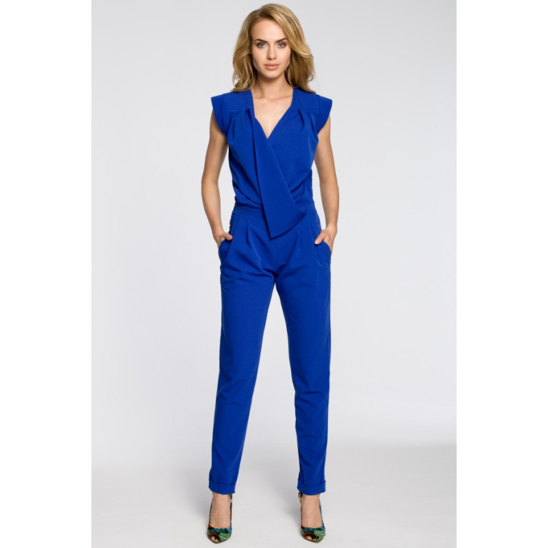 M196 Envelope jumpsuit with tapered legs - cornflower