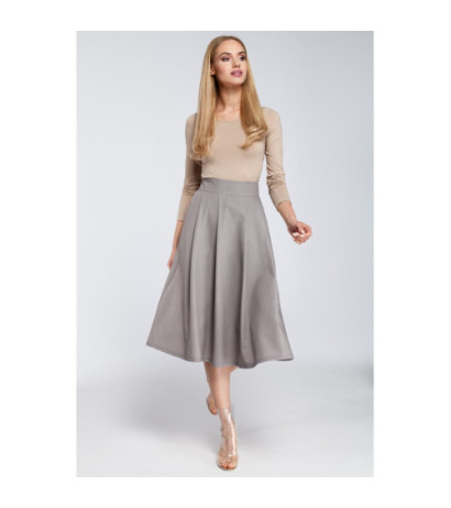 M302 Midi skirt with pleats and pockets - gray