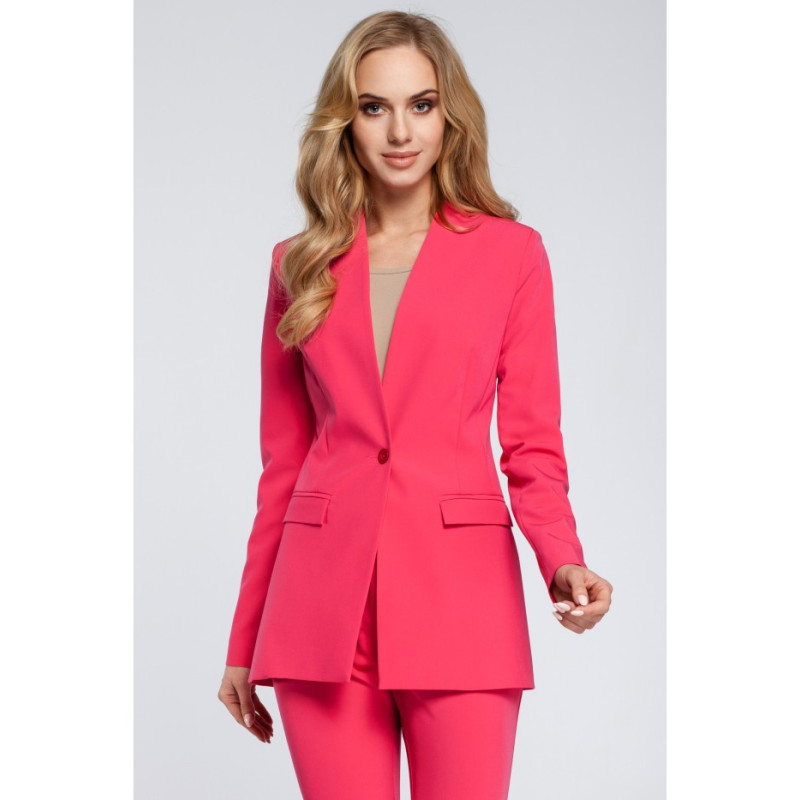 M304 Stylish elegant button-up jacket - pink