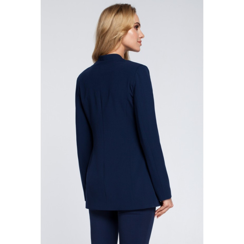 M304 Stylish elegant button-up jacket - navy blue