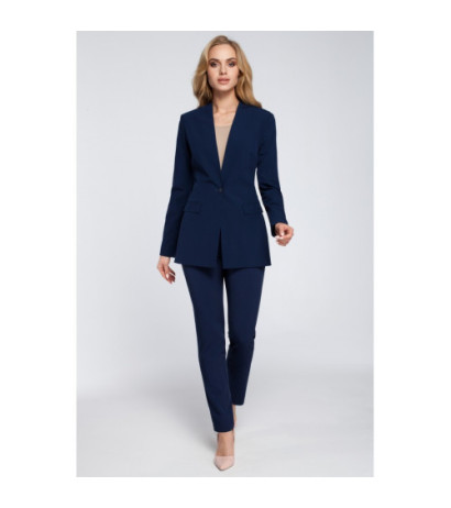 M304 Stylish elegant button-up jacket - navy blue