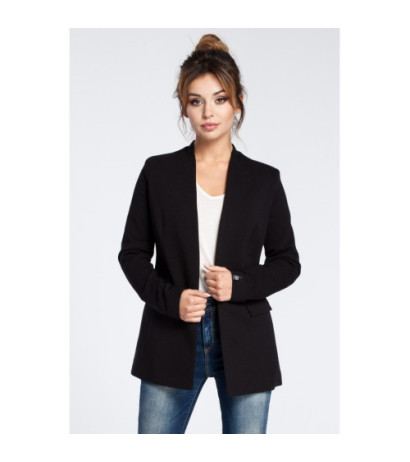 B030 Knitted unbuttoned jacket - black