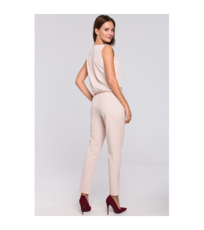 K009 V-neck jumpsuit - beige