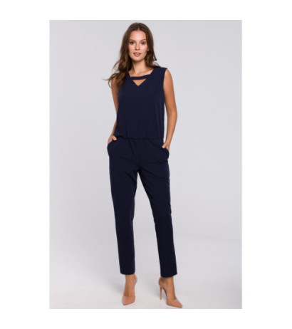 K009 V-neck jumpsuit - navy...