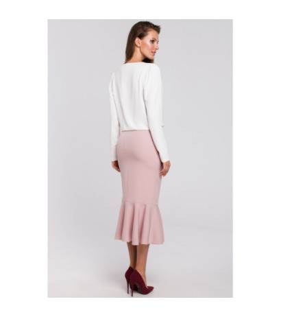 K025 Skirt with frill at the bottom - dirty pink