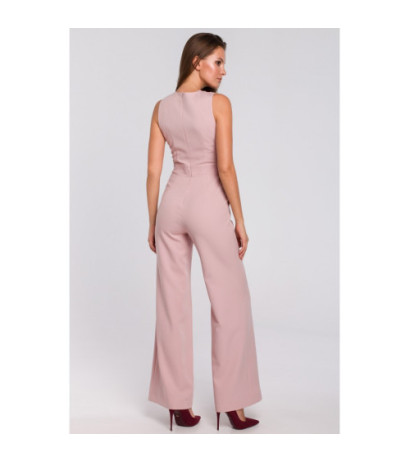 K029 Crossed top jumpsuit - dirty pink