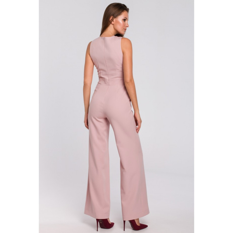 K029 Jumpsuit ristatud ülaosaga - määrdunud roosa