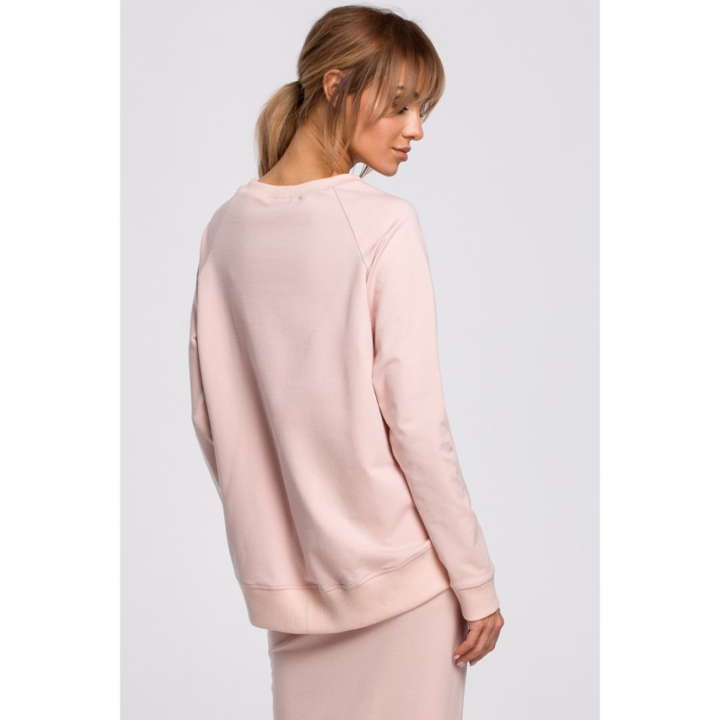 M492 Sweatshirt with buckles and stripes - candy pink