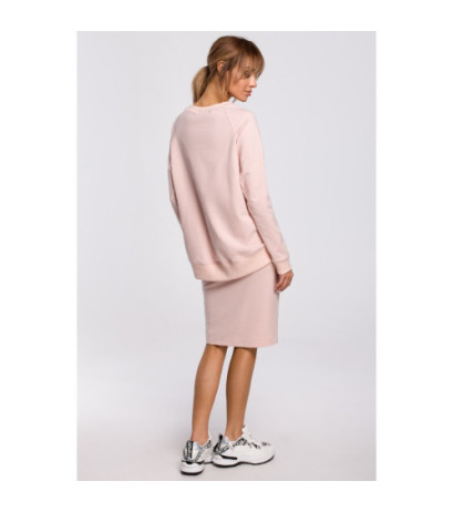 M492 Sweatshirt with buckles and stripes - candy pink