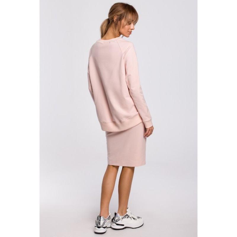 M492 Sweatshirt with buckles and stripes - candy pink