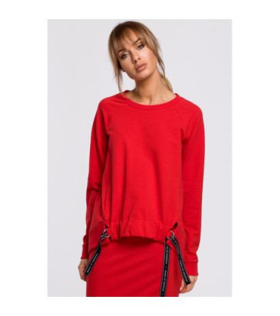 M492 Sweatshirt with buckles and stripes - red