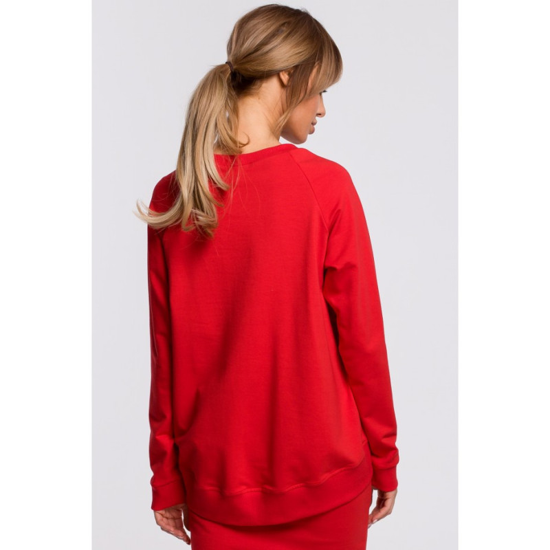 M492 Sweatshirt with buckles and stripes - red