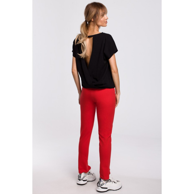 M493 Trousers with rips - red